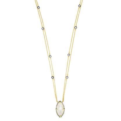 Marquise Mother of Pearl Station Necklace