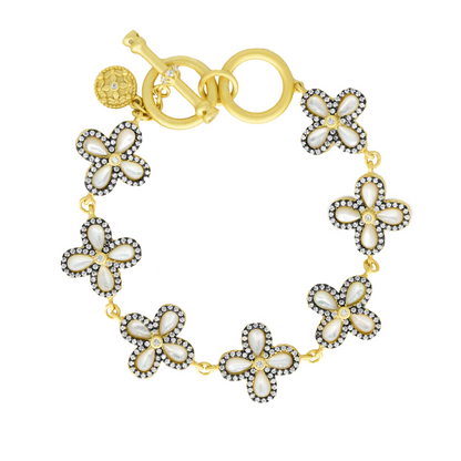 Mother of Pearl Clover Toggle Bracelet