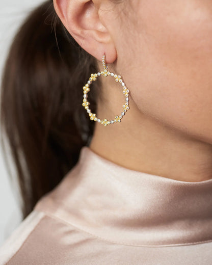  Armor of Hope Embellished Clover Open Hoop Earrings FREIDA ROTHMAN EARRING