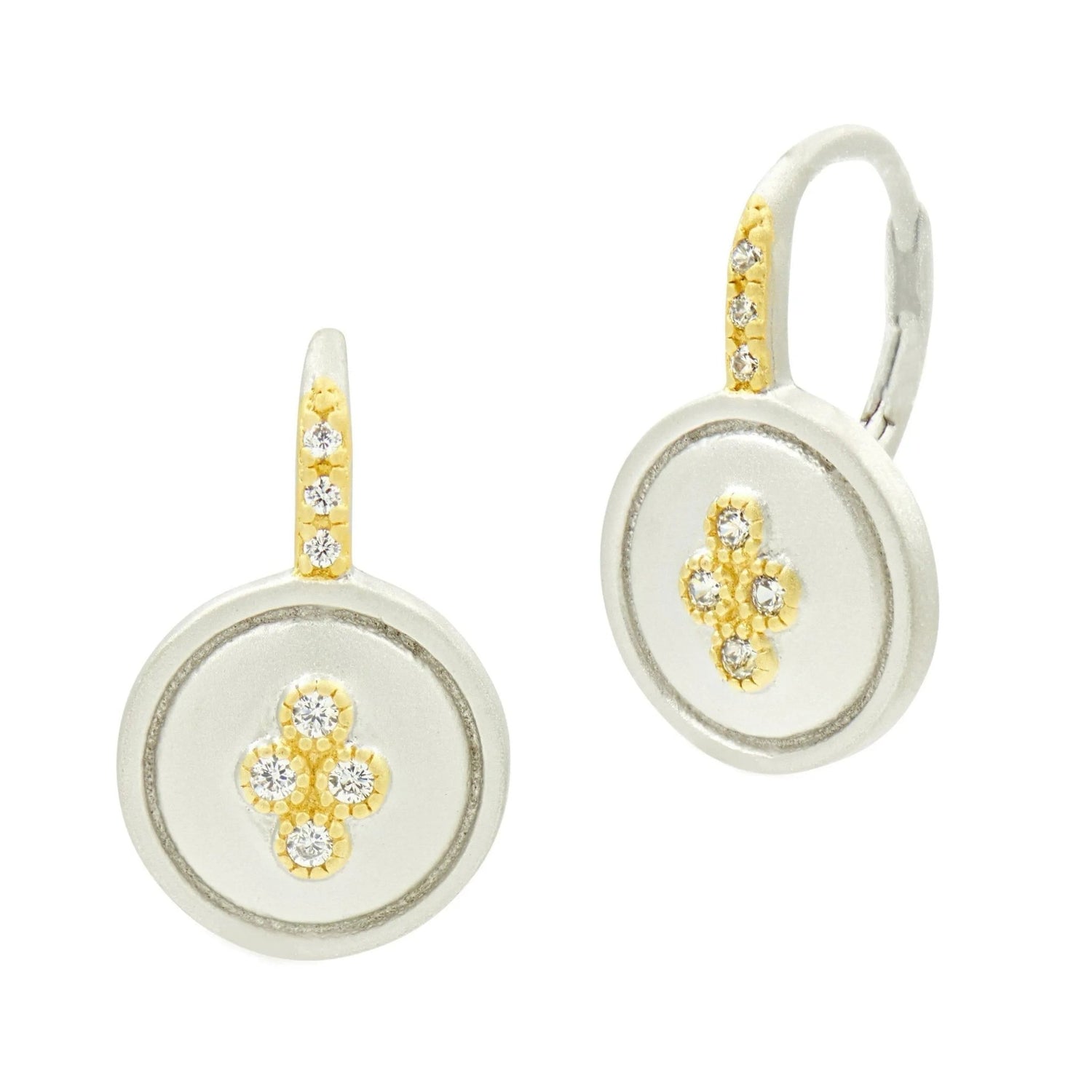 Armor of Hope Small Clover Leverback Earrings - FREIDA ROTHMAN