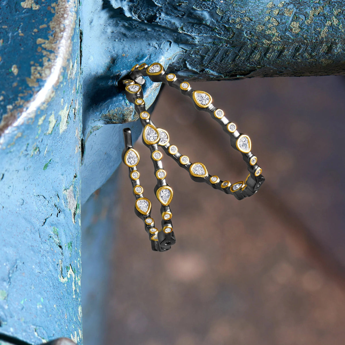 Freida Rothman Starry Night Hoop Earrings