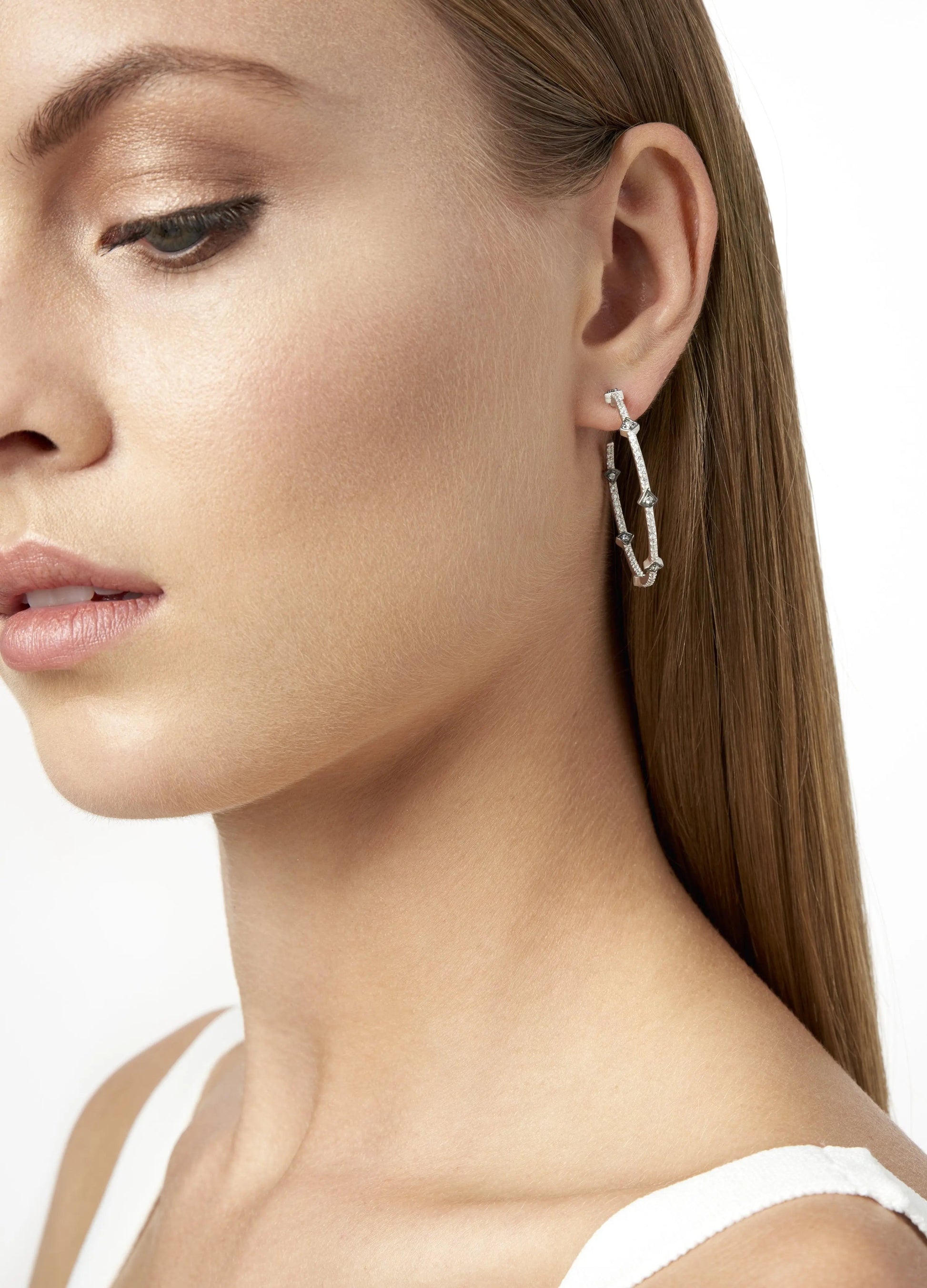  Best Selling Pavé Arrow Hoop Earrings FR Signature Reimagined EARRING