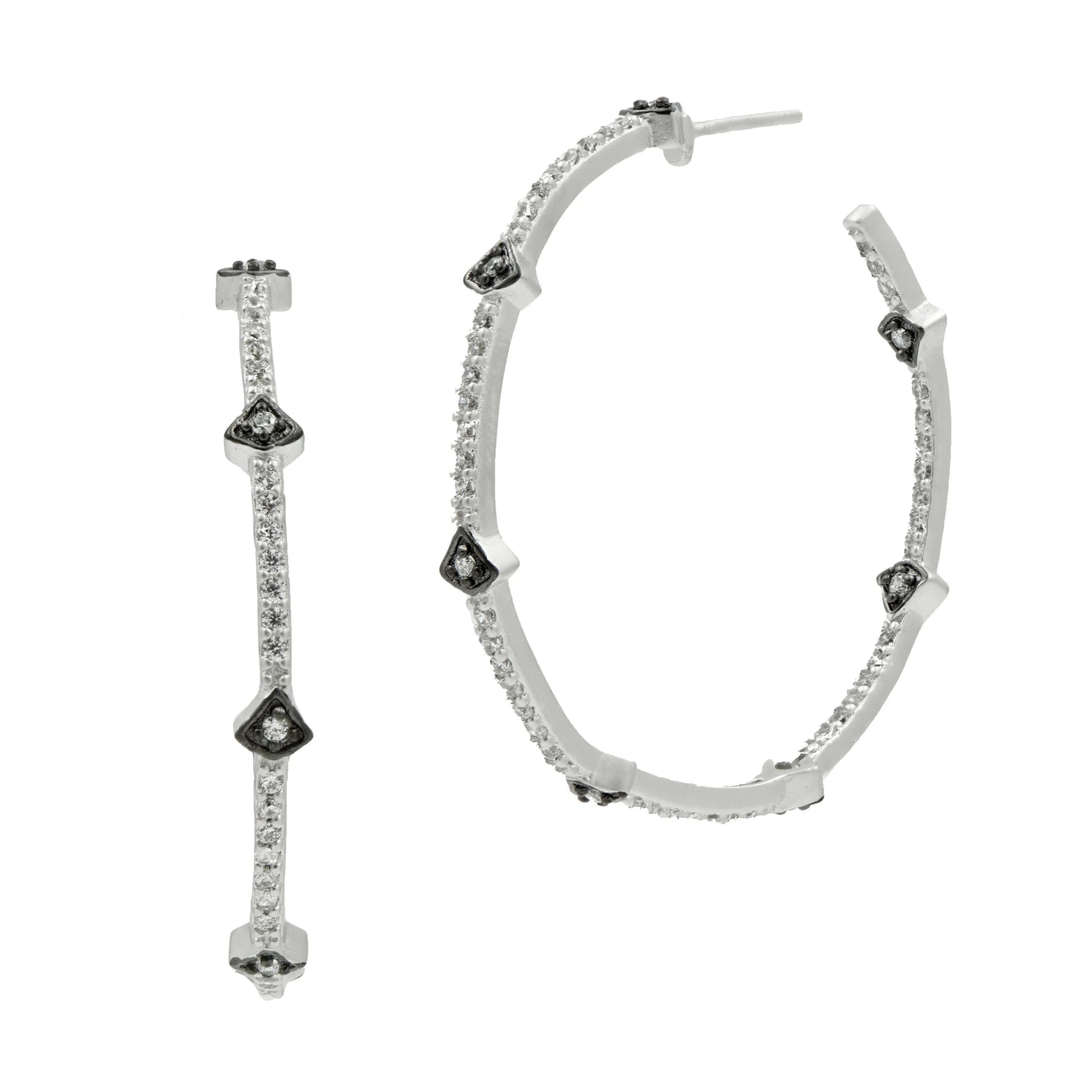 Signature Arrow Station Hoop Earrings - FREIDA ROTHMAN