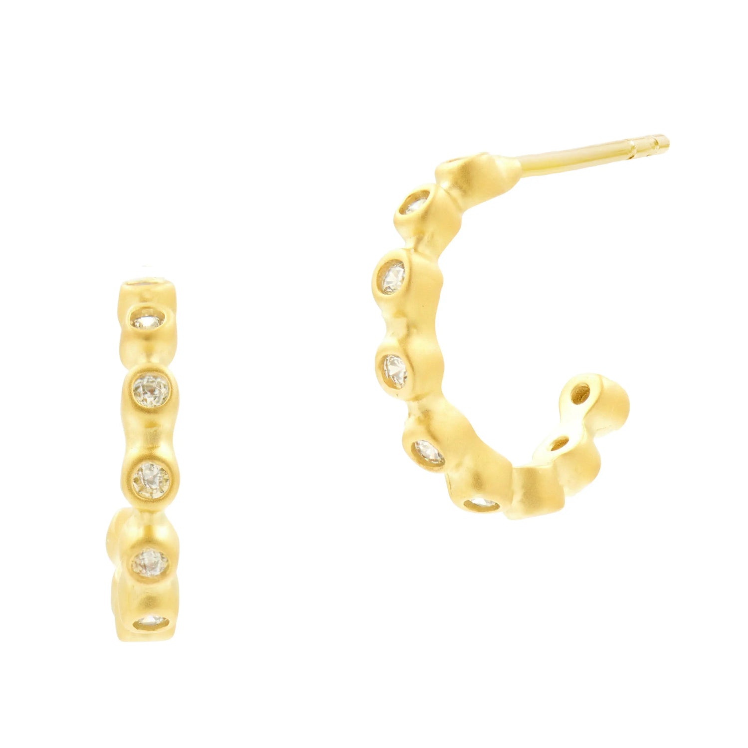 Gold Bezel Ear Huggie FREIDA ROTHMAN EARRING