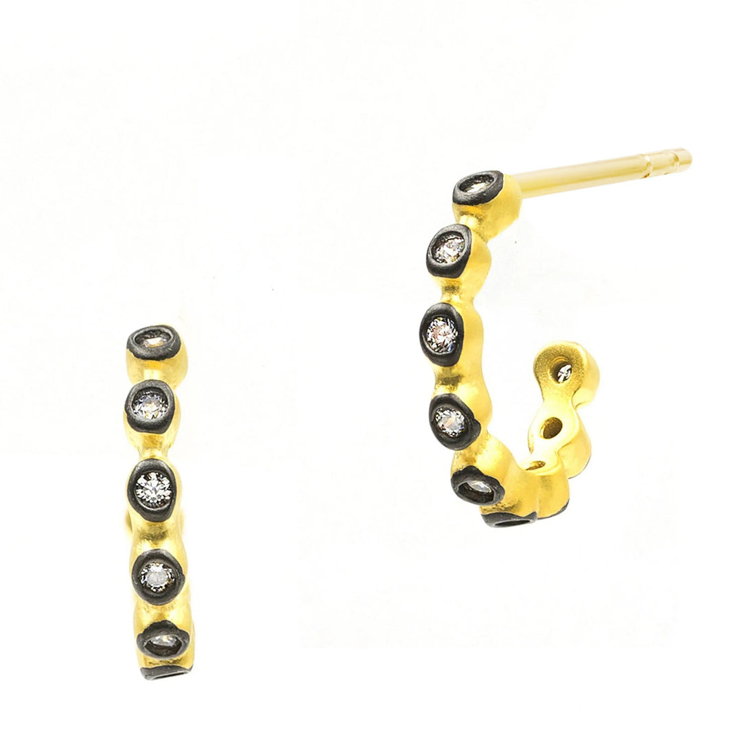 GoldBlack Bezel Ear Huggie FREIDA ROTHMAN EARRING
