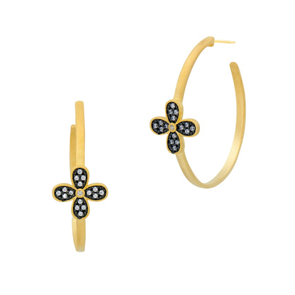 GoldBlack Blossoming Brilliance Hoop Earrings Armor of Hope EARRING