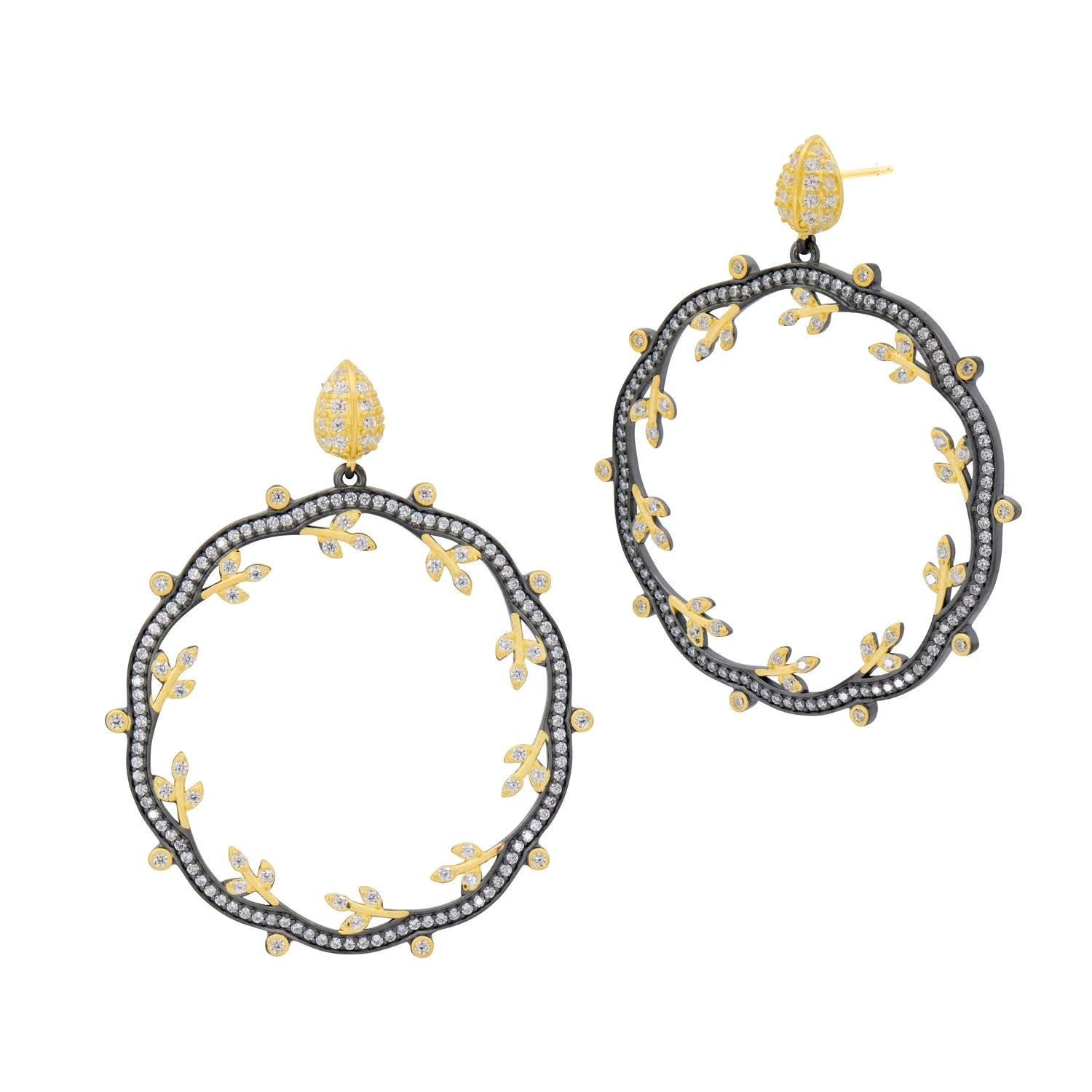 GoldBlack Brooklyn In Bloom Open Hoop Earrings Armor of Hope EARRING