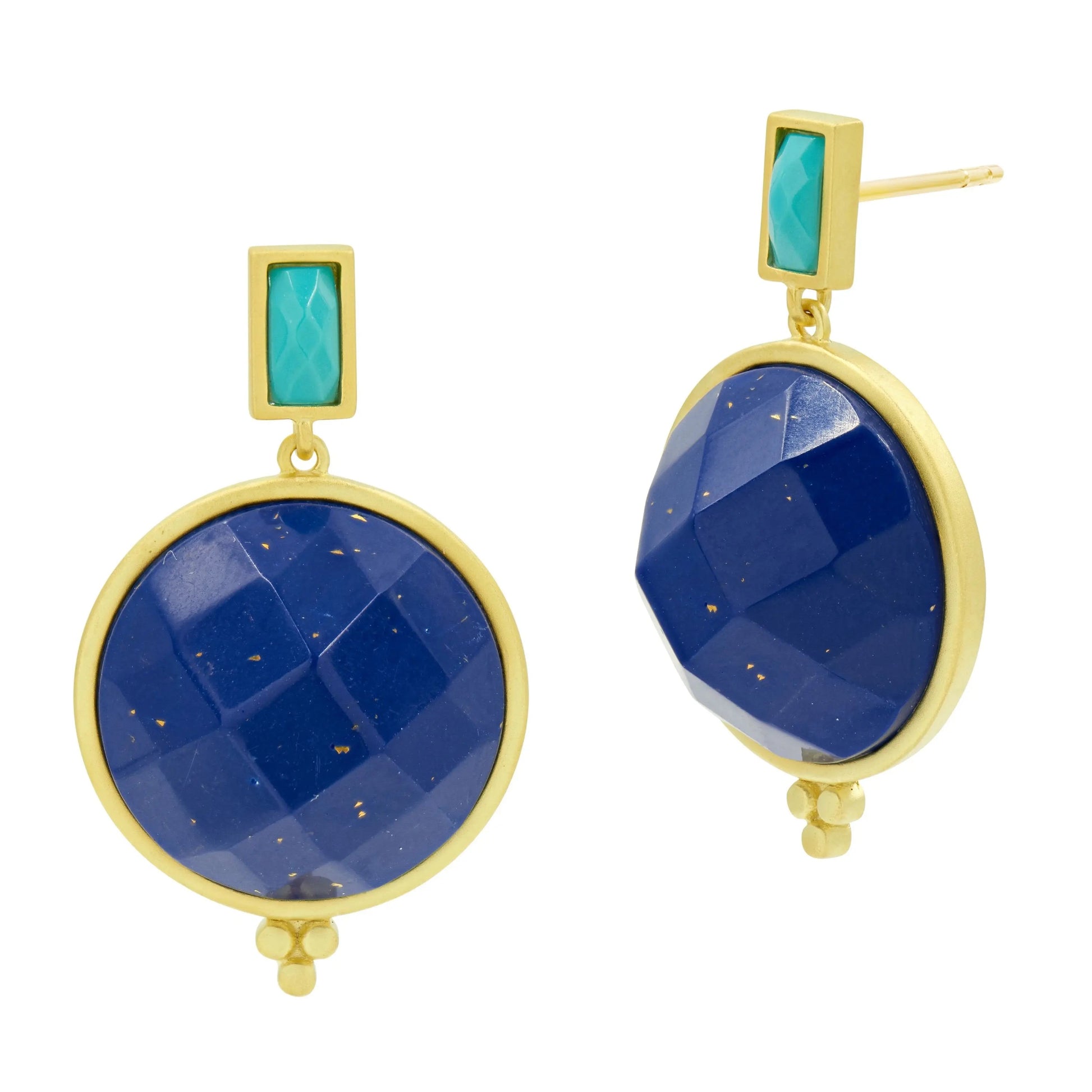 TurquoiseLapis Candy Drop Faceted Earring Color Theory EARRING