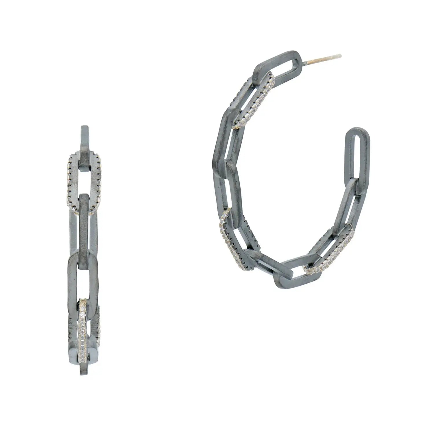 Chain Link Hoop Earrings - FREIDA ROTHMAN