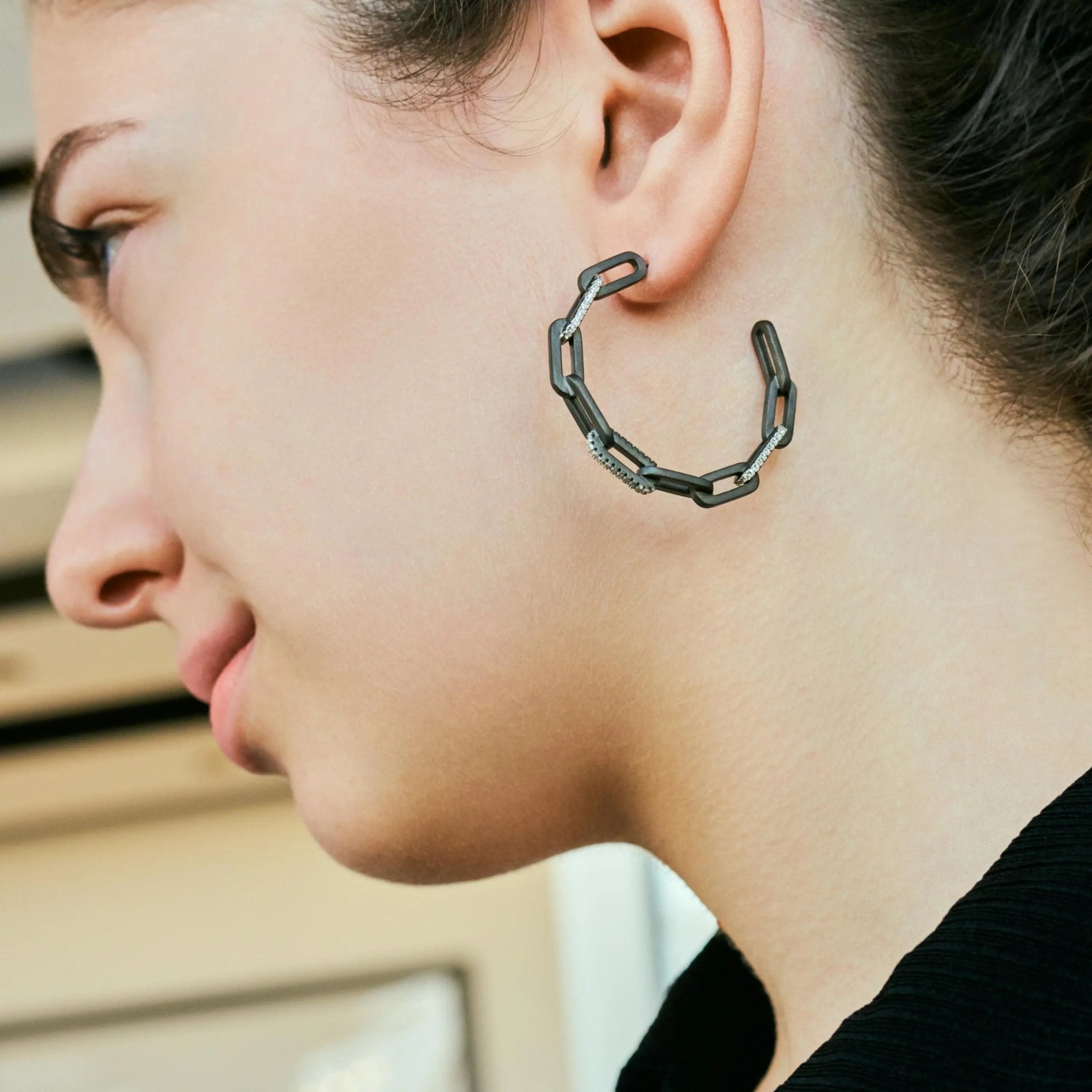 Chain Link Hoop Earrings - FREIDA ROTHMAN