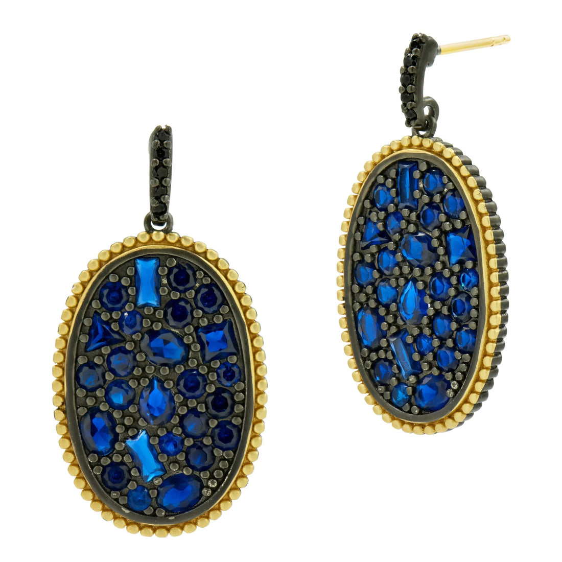 MatteGoldBlack FREIDA ROTHMAN Midnight Blue Oval Statement Earring Midnight EARRING