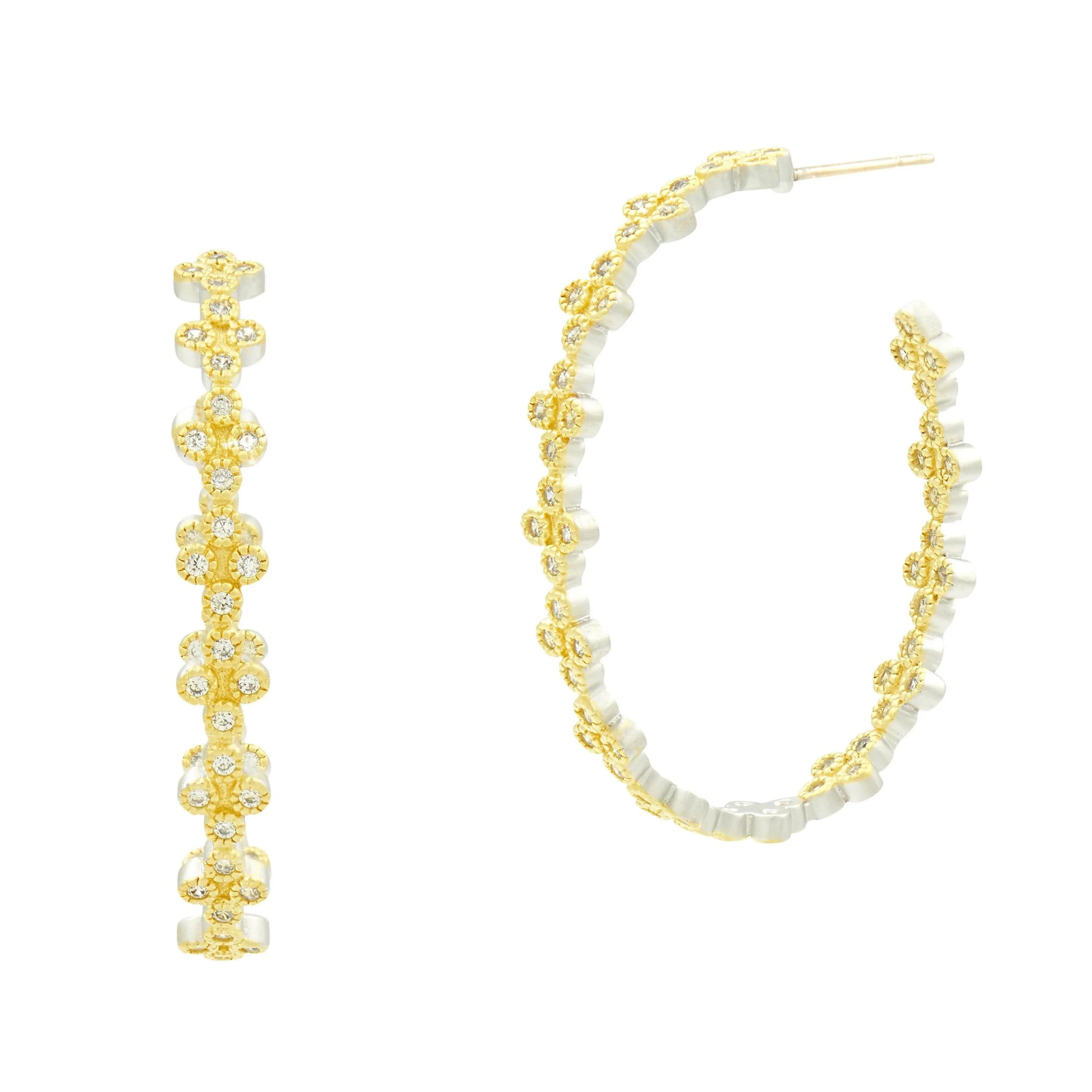  Fleur Bloom Clover Hoop Earrings FREIDA ROTHMAN EARRING