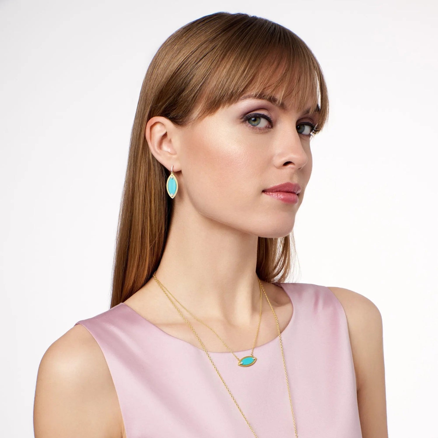  Fleur Bloom EMPIRE Turquoise Marquise Drop Earrings Fleur Bloom Empire EARRING