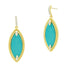 14KGoldandPlatinumonSterlingSilver Fleur Bloom EMPIRE Turquoise Marquise Drop Earrings Fleur Bloom Empire EARRING
