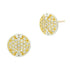 14KGoldandPlatinumonSterlingSilver Fleur Bloom Pav Disc Stud Earring Fleur Bloom EARRING