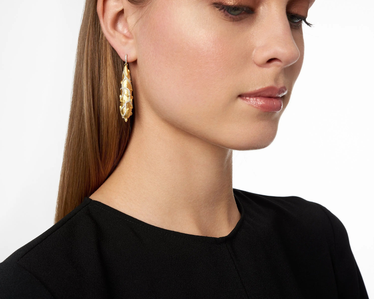 Fleur Bloom Textured Drop Earrings - FREIDA ROTHMAN
