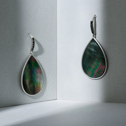 Grey Mother of Pearl Hook Earring - FREIDA ROTHMAN