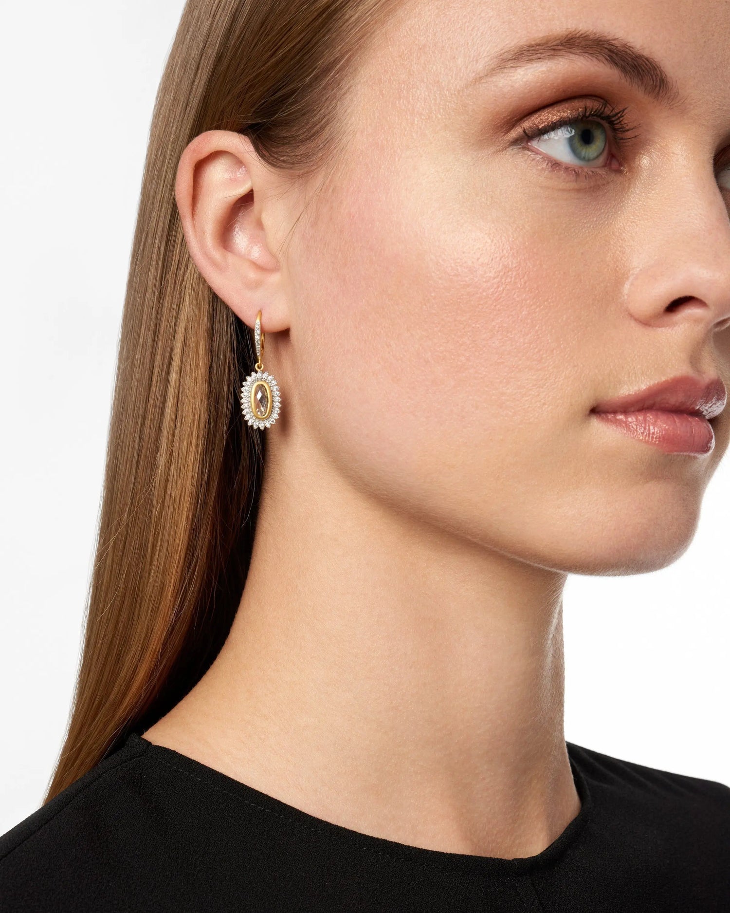 Fleur Bloom Textured Pendant Drop Earrings - FREIDA ROTHMAN