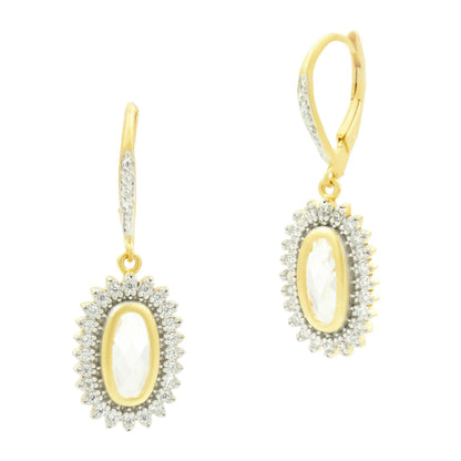 Fleur Bloom Textured Pendant Drop Earrings - FREIDA ROTHMAN