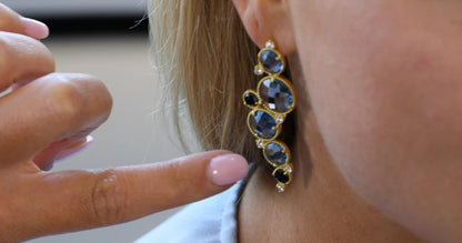 Imperial Blue Cluster Earrings - FREIDA ROTHMAN