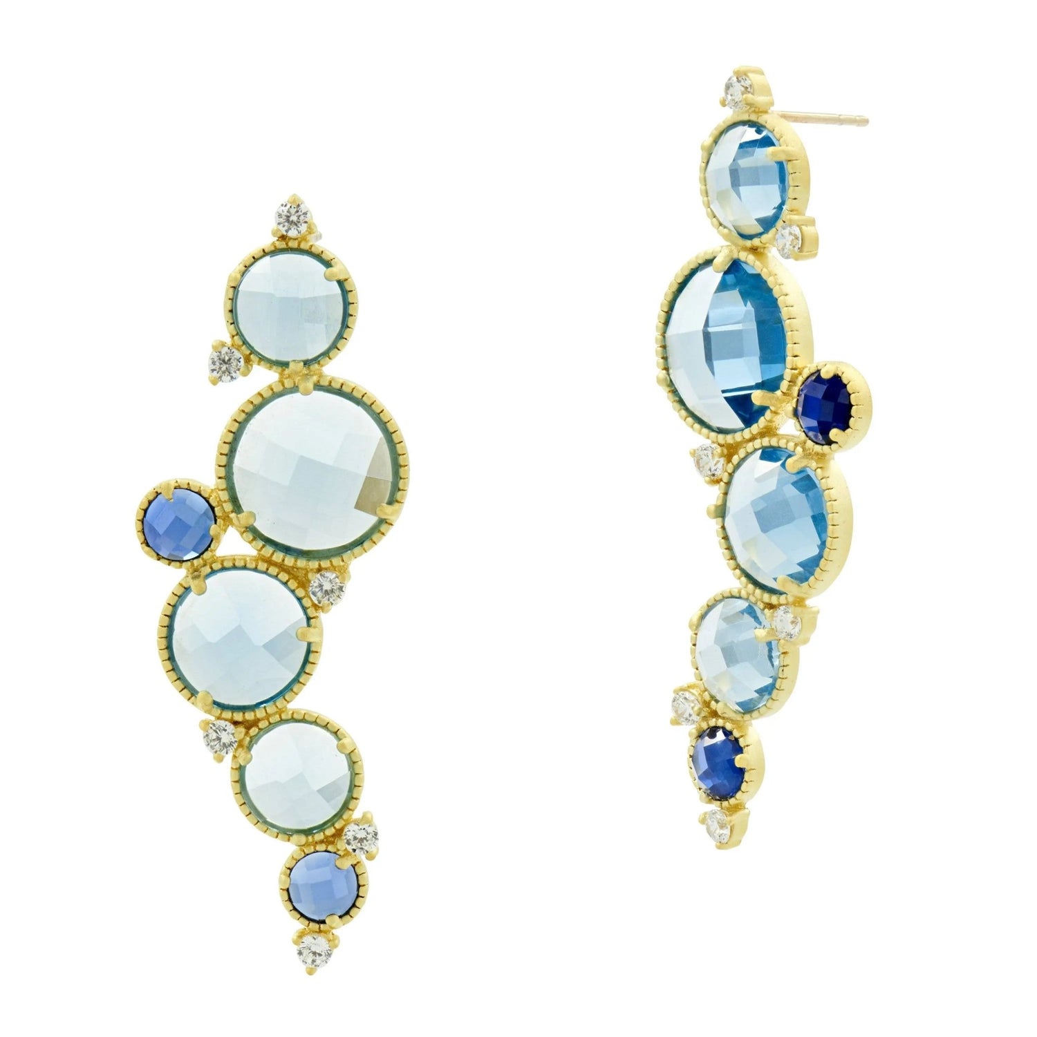 Imperial Blue Cluster Earrings - FREIDA ROTHMAN