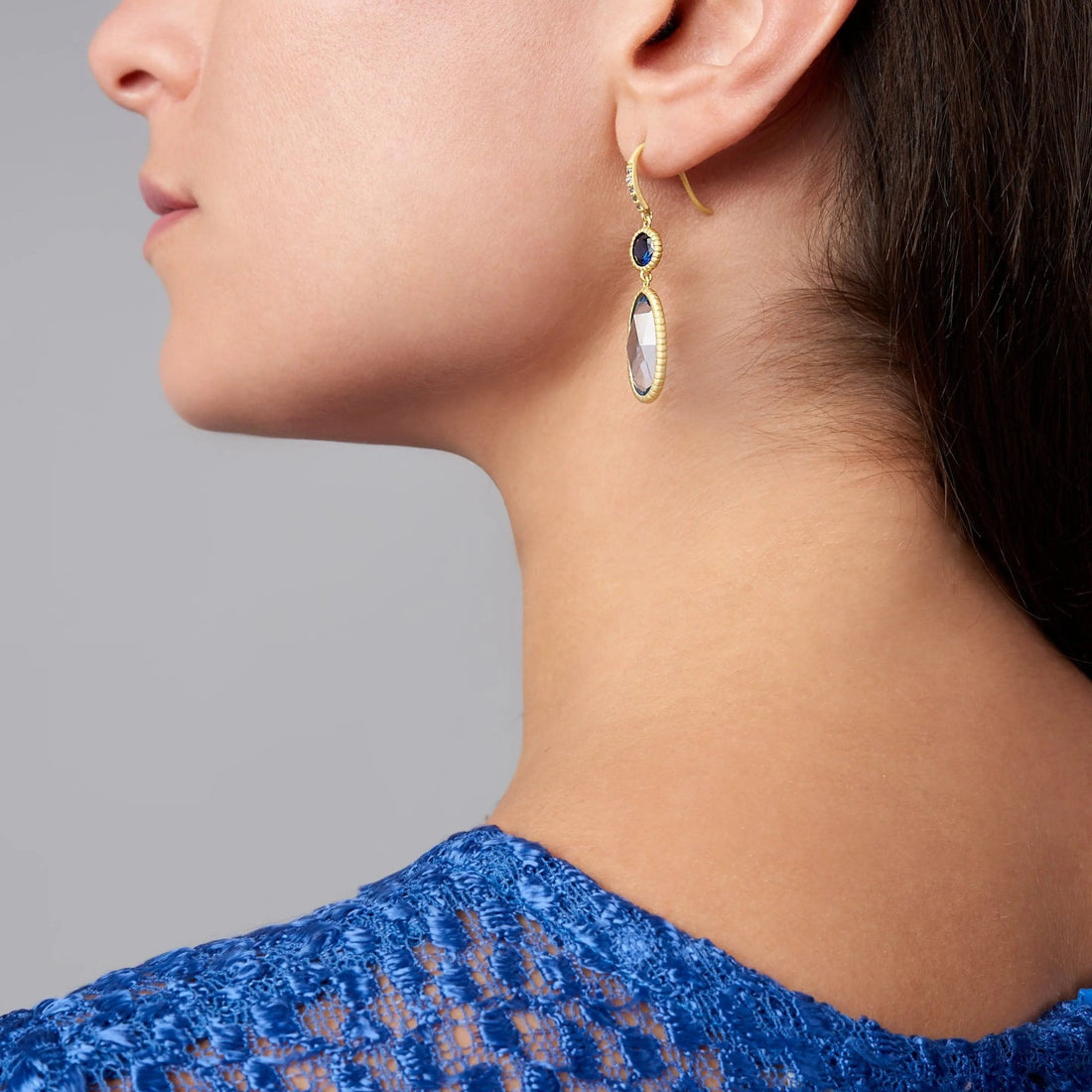 Imperial Blue Drop Earrings - FREIDA ROTHMAN