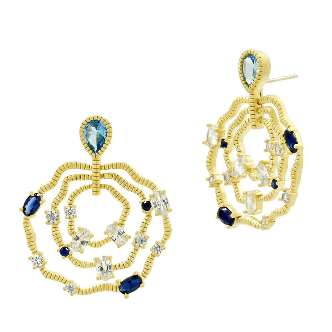 Wavy Earrings in Gold - Imperial Blue Collection