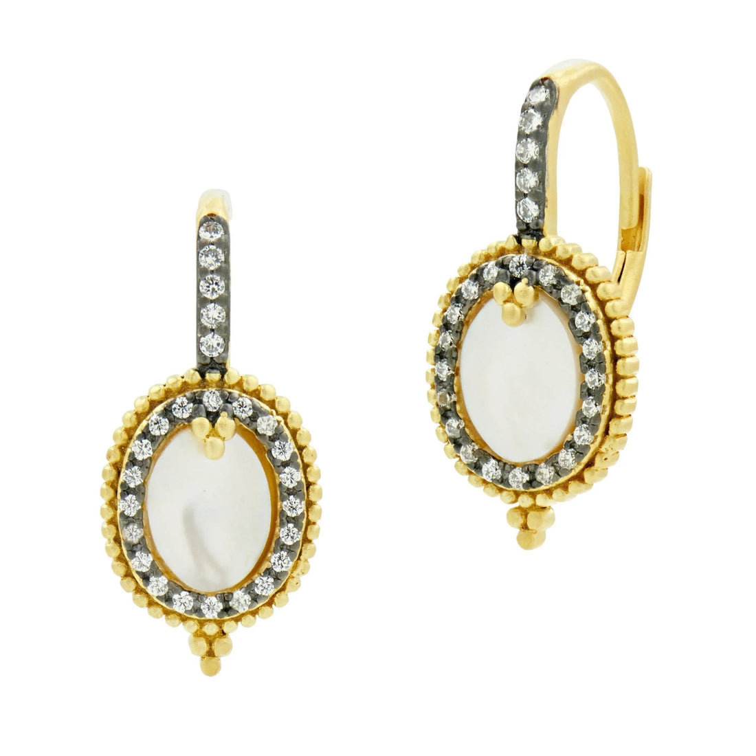 Imperial Mother of Pearl Leverback Earrings - FREIDA ROTHMAN
