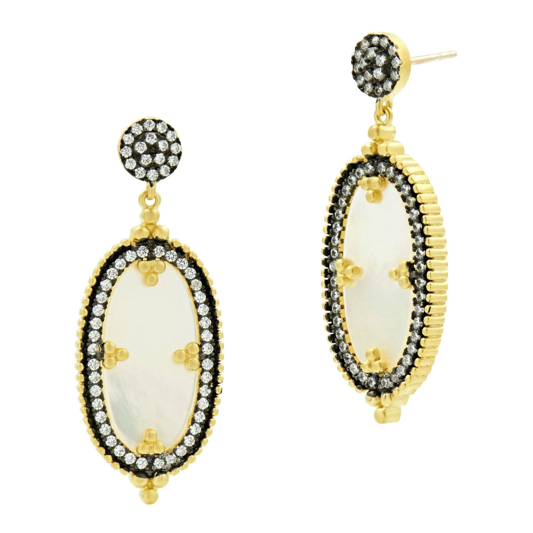 Imperial Oval Mother of Pearl Drop Earrings - FREIDA ROTHMAN