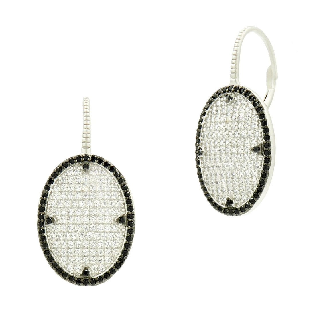 Industrial Finish Pavé Lever Back Earring - FREIDA ROTHMAN