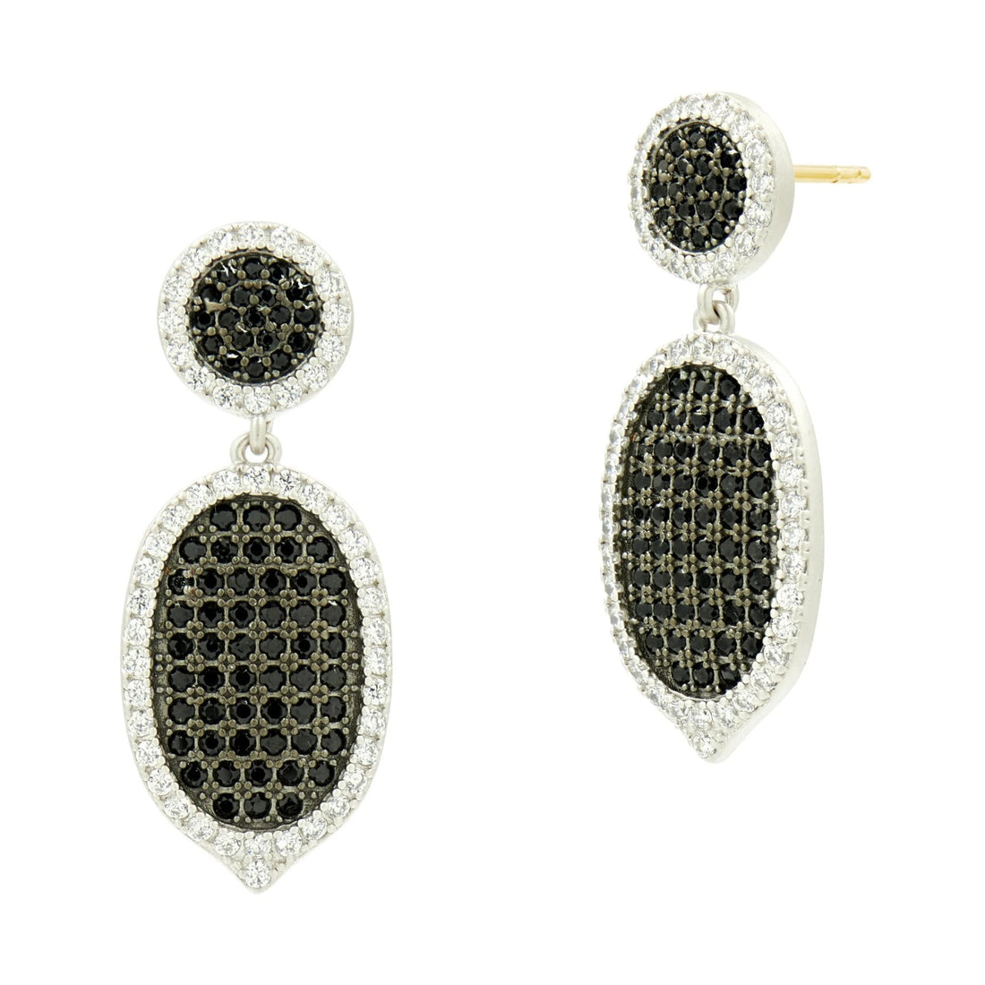 MatteFinish Industrial Finish Pavé Short Drop Earring Industrial Finish EARRING