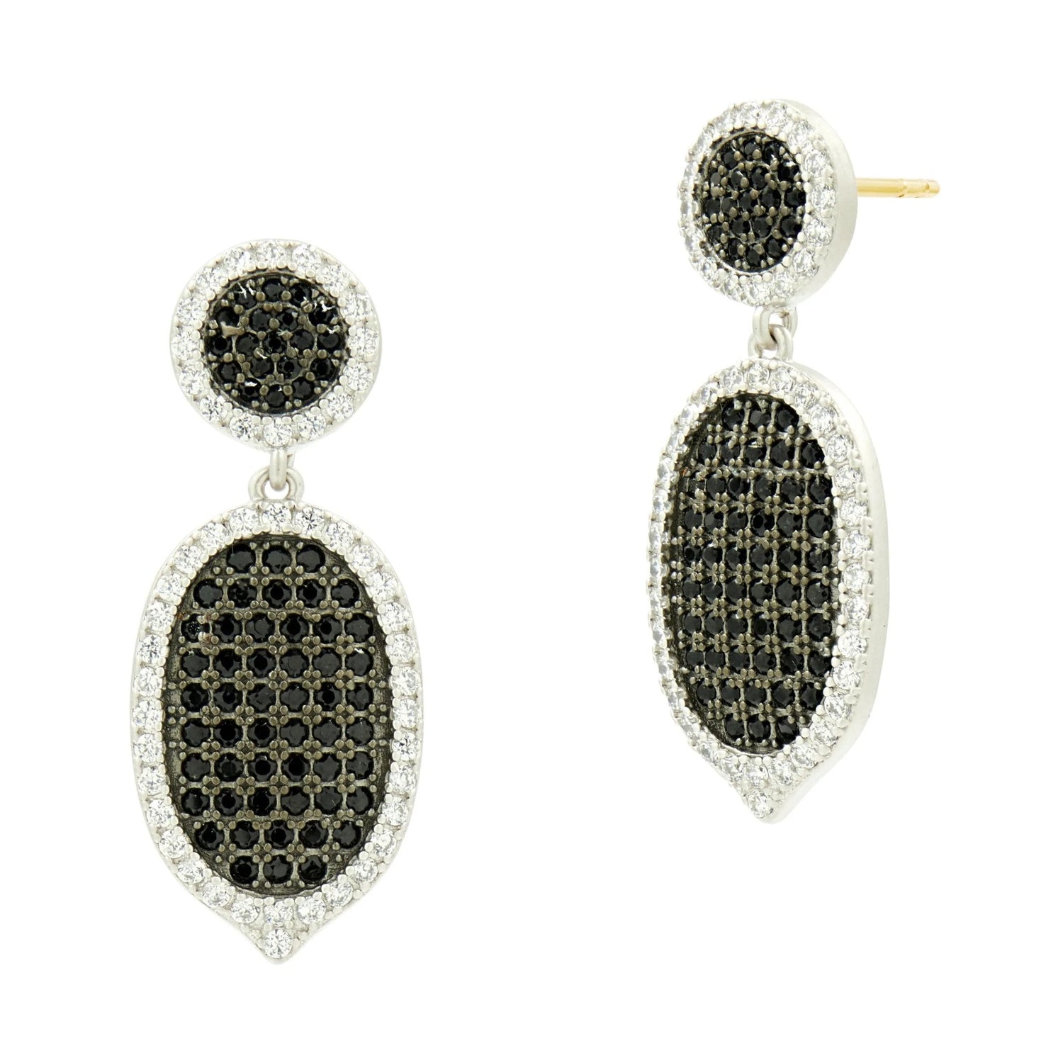 Industrial Finish Pavé Short Drop Earring - FREIDA ROTHMAN