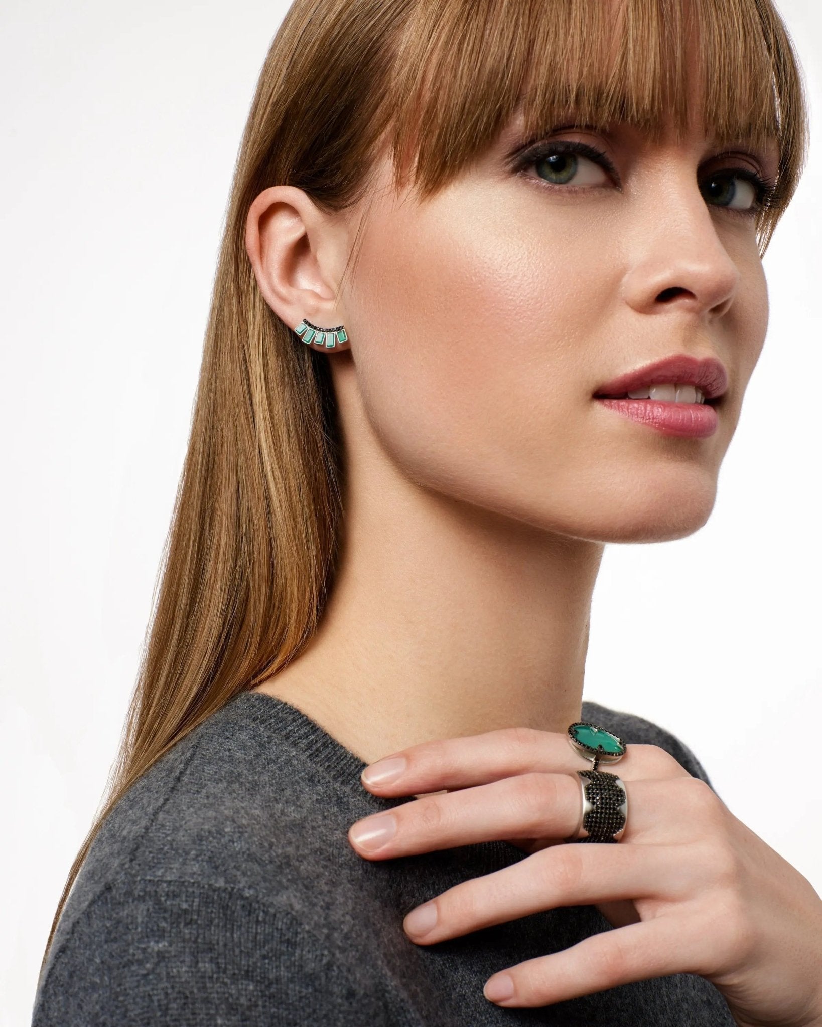 Industrial Finish Starburst Ear Climber - FREIDA ROTHMAN