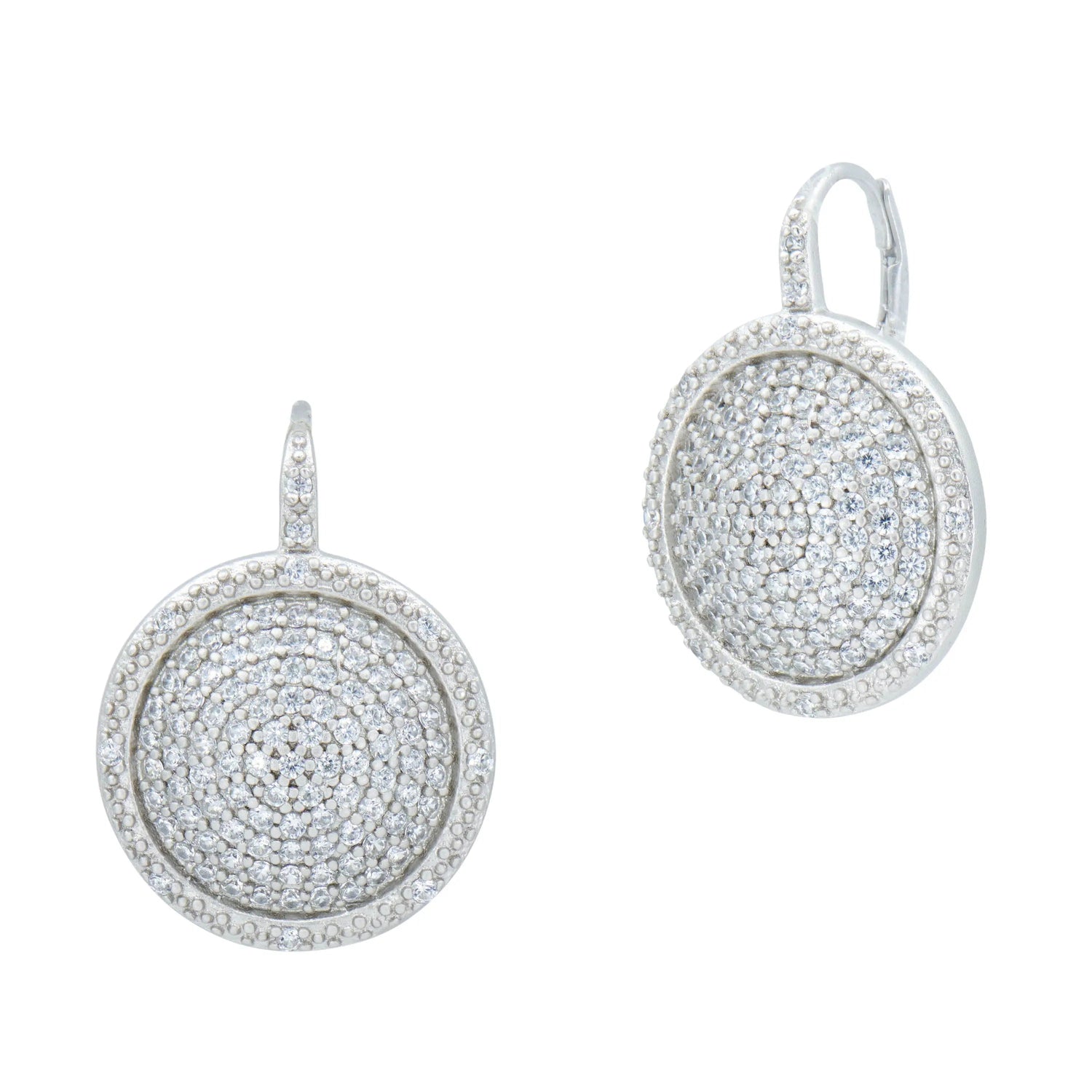  Large Pavé Times Square Leverback Earrings Signature EARRING