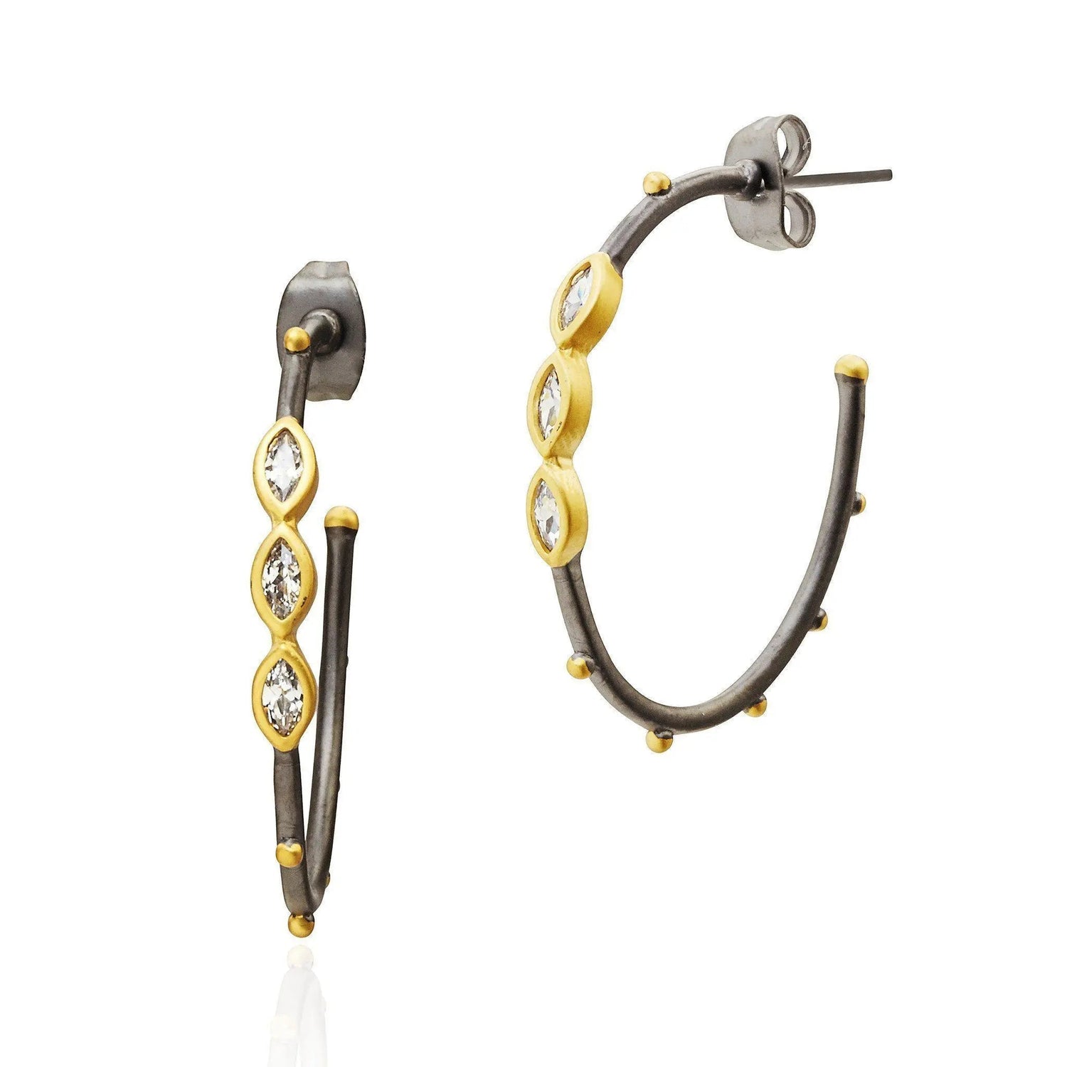 Signature Marquise Hoop Earrings - FREIDA ROTHMAN