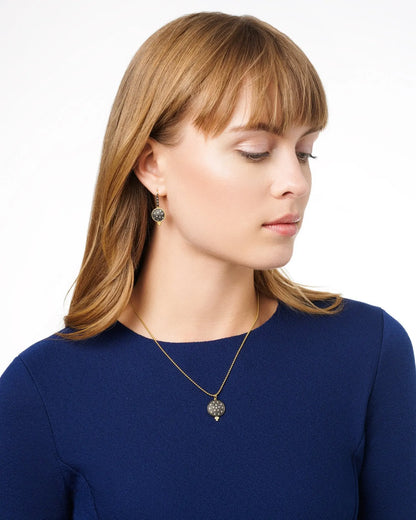  Pavé Disc Lever Back Earring Signature EARRING