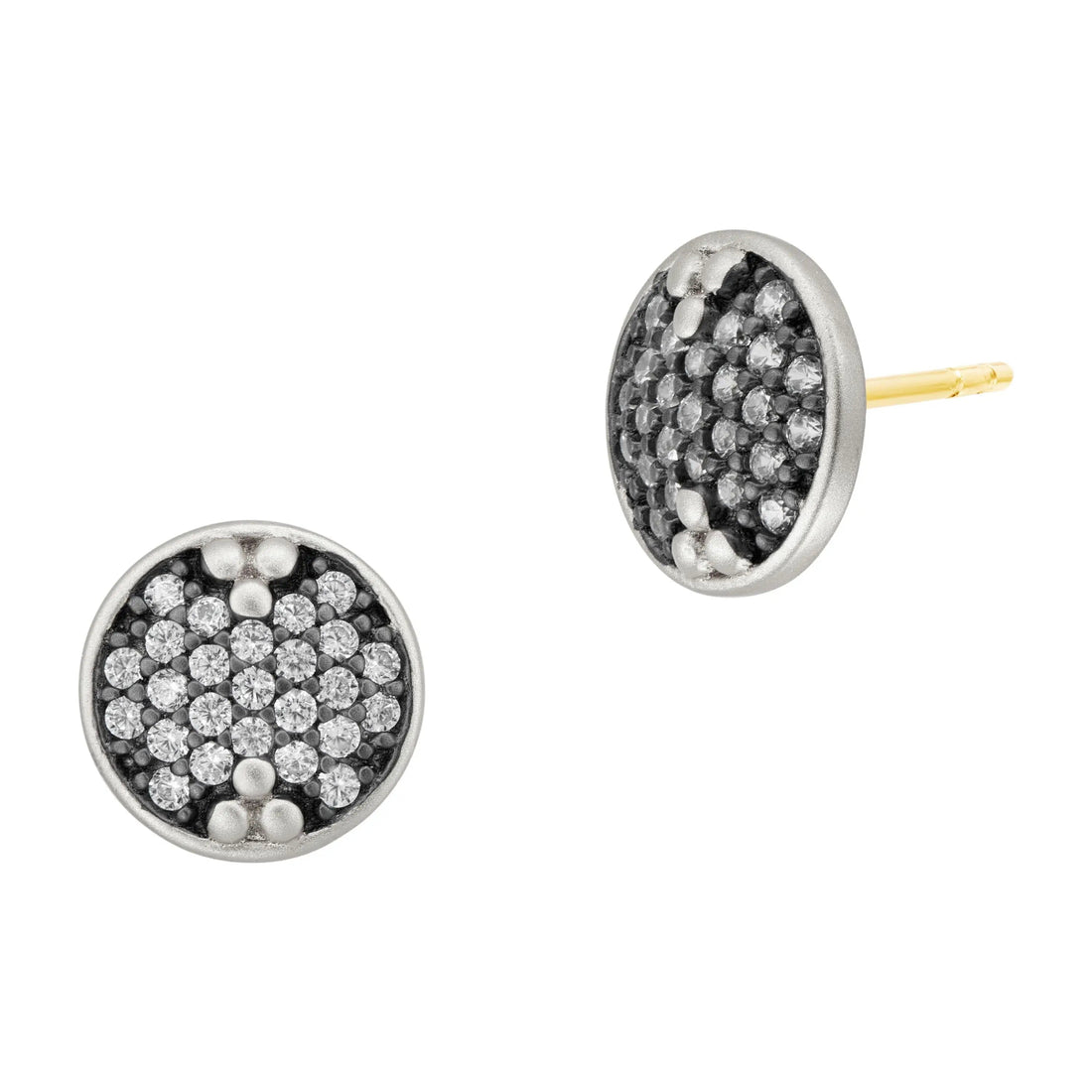 BlackSilver Pavé Disc Stud Earring Signature EARRING