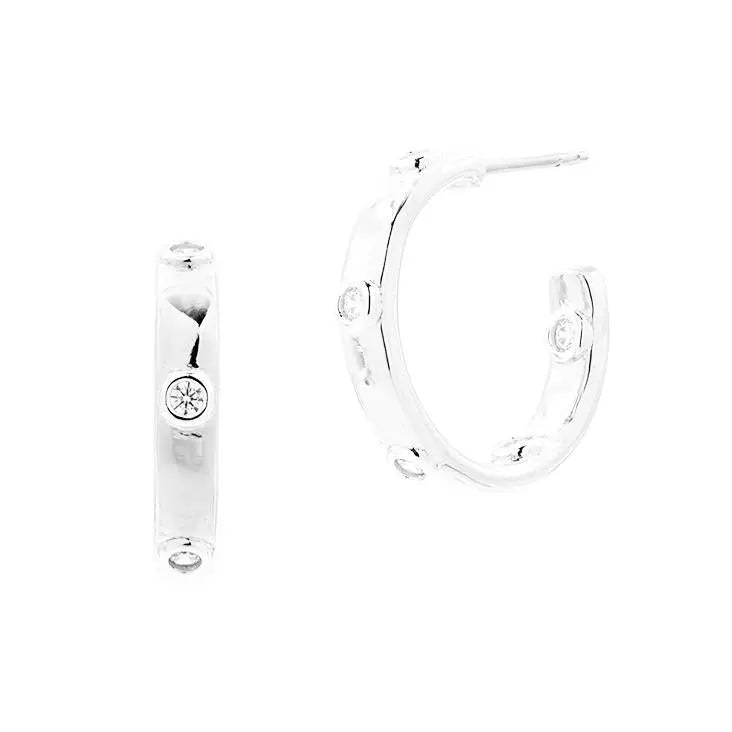 PlatinumonSterlingSilverSmall Radiance Chunky Hoop Earrings Radiance EARRING