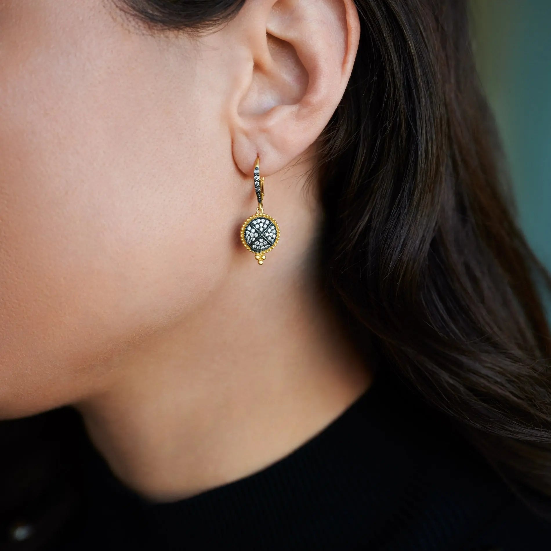 Signature Pavé Disc Lever Back Earrings Signature EARRING