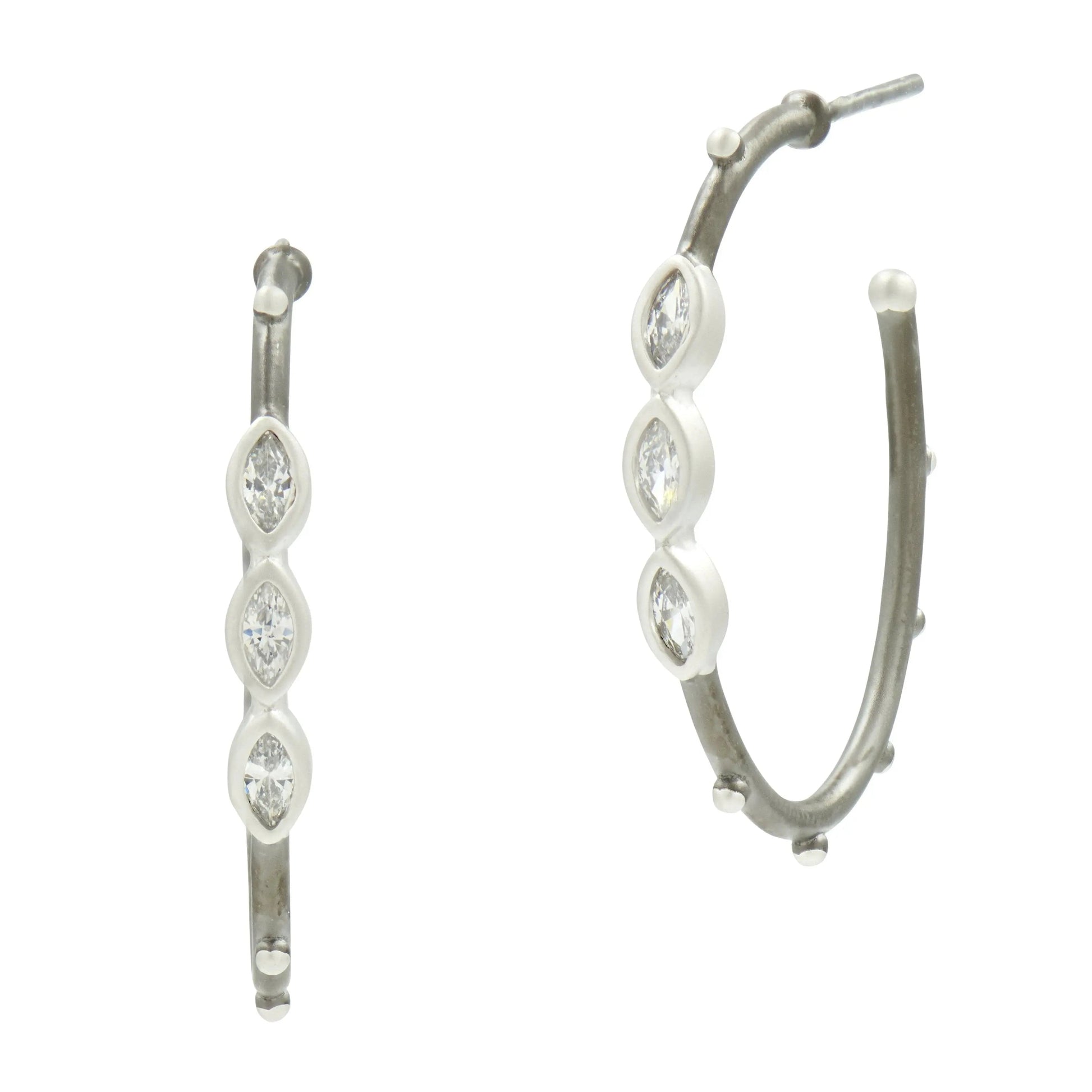 SilverBlack THE PERFECT OVAL Marquise Hoop Earrings Signature EARRING