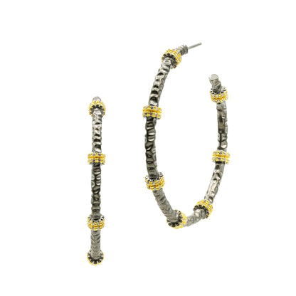 Large Textured Hoop Earring FREIDA ROTHMAN EARRING