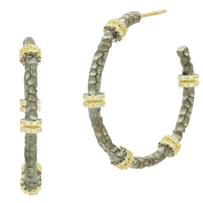 Medium Textured Hoop Earring FREIDA ROTHMAN EARRING