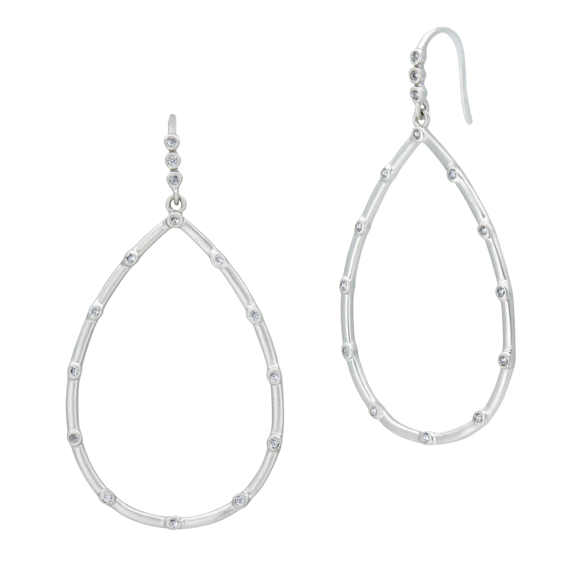 Silver The Best Everyday Bezel Teardrop Earrings Signature EARRING