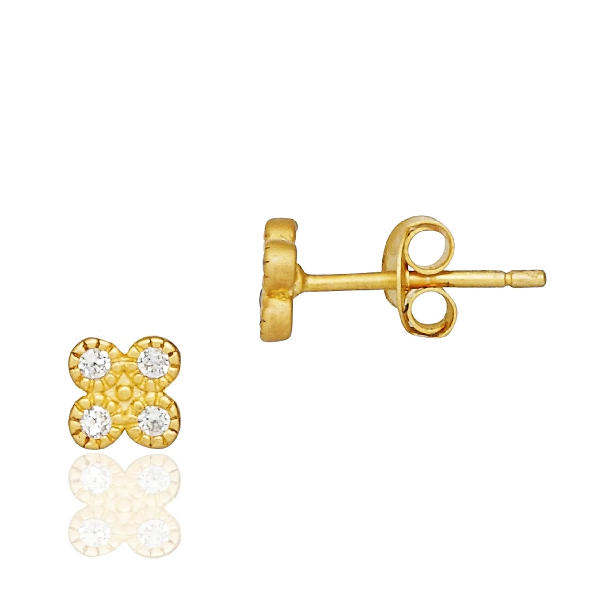 AllGold Tiny Clover Stud Earring FREIDA ROTHMAN EARRING
