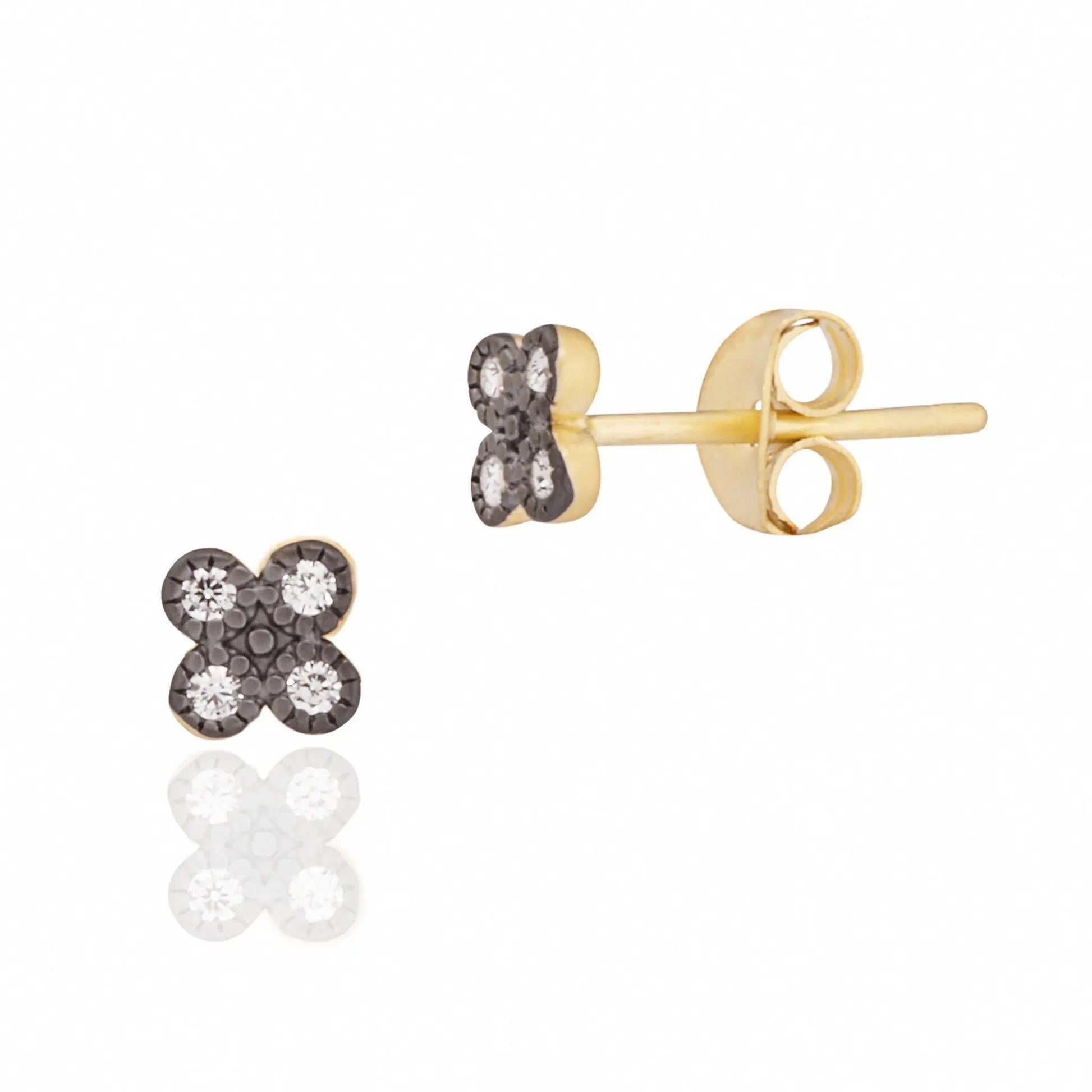 Tiny Clover Stud Earring - FREIDA ROTHMAN