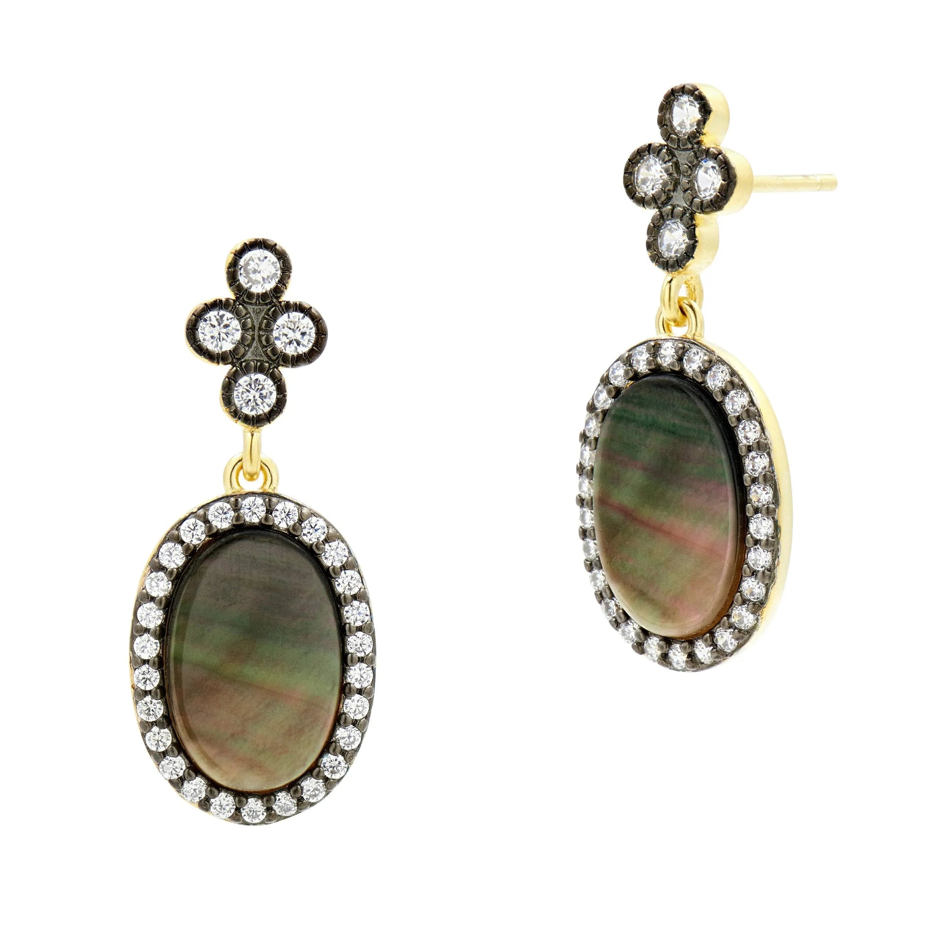 GoldBlackGreyMotherofPearl Touch of Color Earrings Brooklyn Coast EARRING