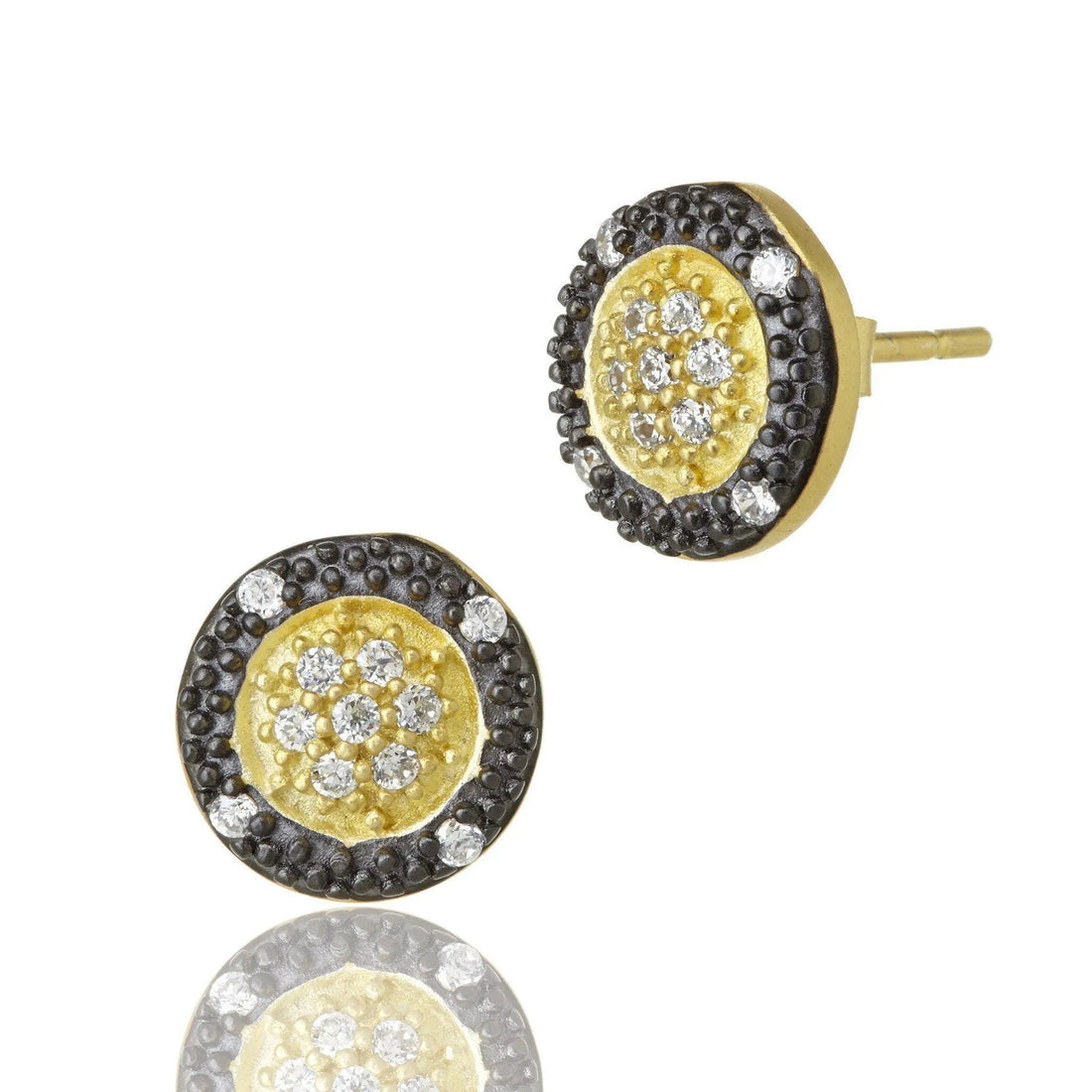 Two-Tone Pav Round Studs - FREIDA ROTHMAN