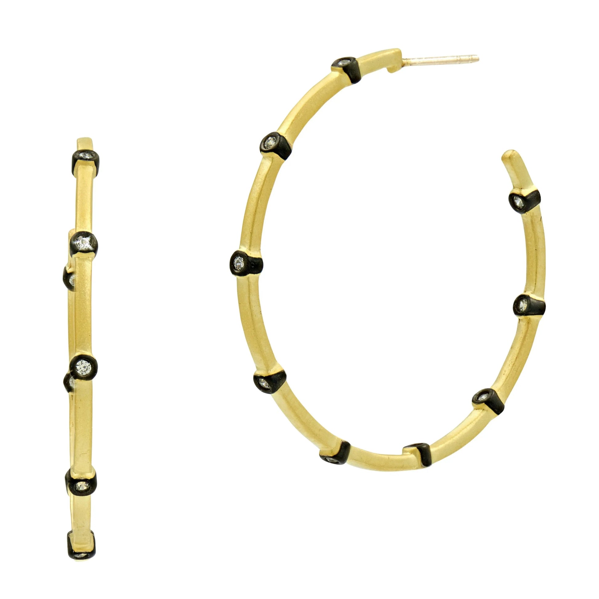 GoldBlack-BestSeller Your Go-To Bezel Hoop Signature EARRING