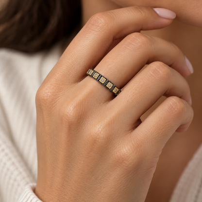 Industrial Finish Eternity Band Ring