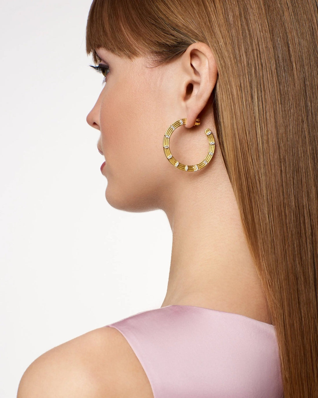 Fleur Bloom Empire Wide Hoop Earrings - FREIDA ROTHMAN